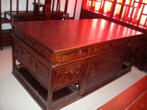 北京中式古典榆木书桌定做