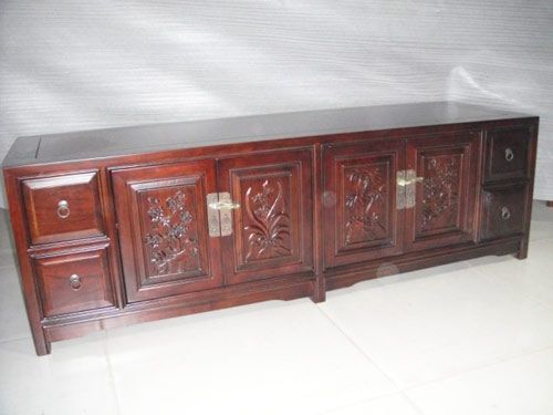 天津中式古典老榆木电视柜